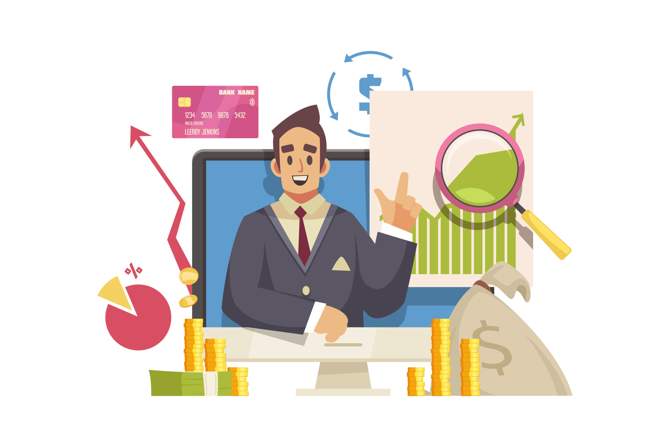 financial video blogger composition